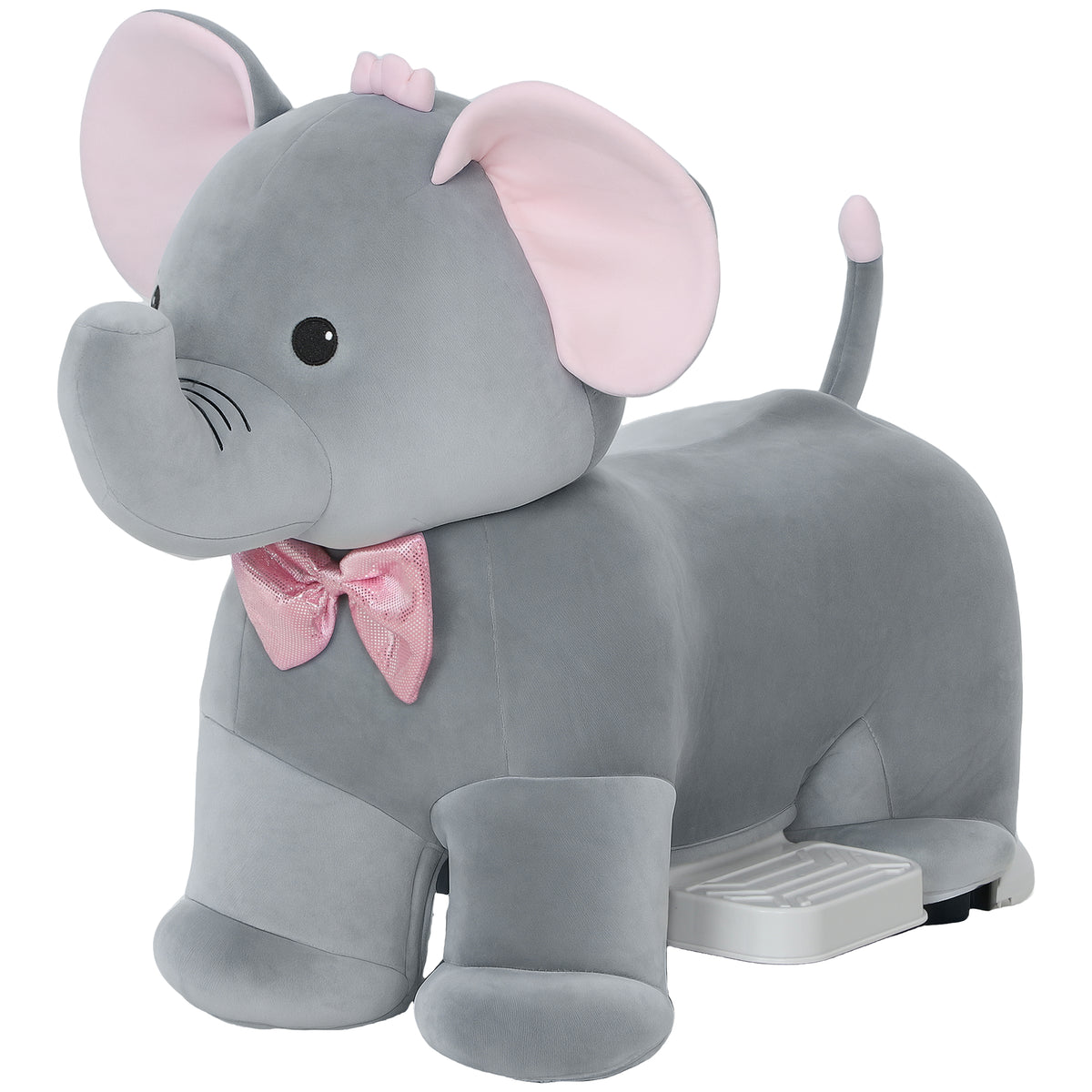6V Kids Ride on Toy, Ride on Horse Elephant with Music, Soft Touch, Silent PU Wheels, Forward, for 1.5-5 Years-Toys & Games > Baby & Toddler Toys > Riding & Rocking Toys > Rocking Horses-DECOROLALA