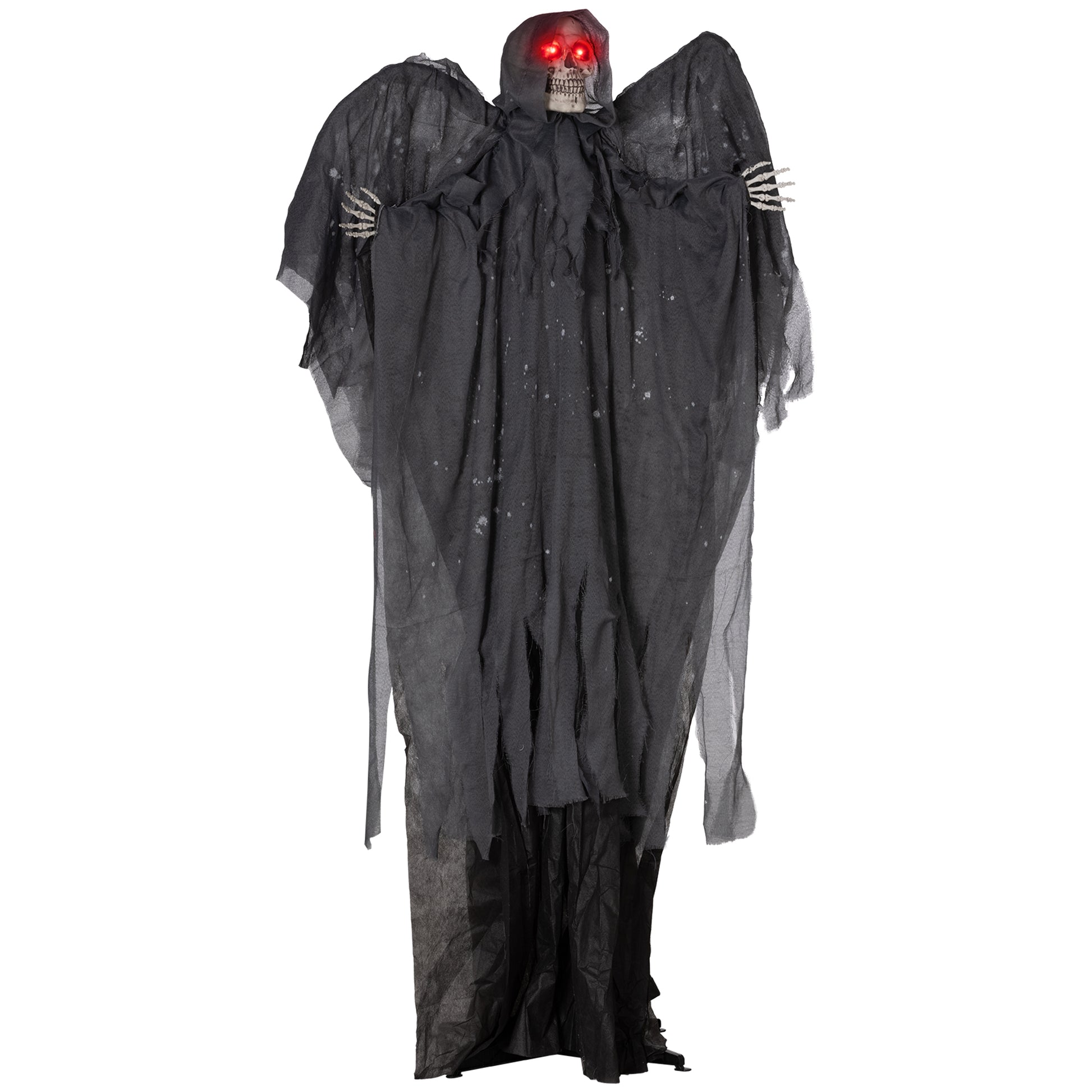 6.4' Animated Winged Grim Reaper Halloween Prop - Grey-Home Furnishings > Holiday & Seasonal > Halloween Decorations-DECOROLALA