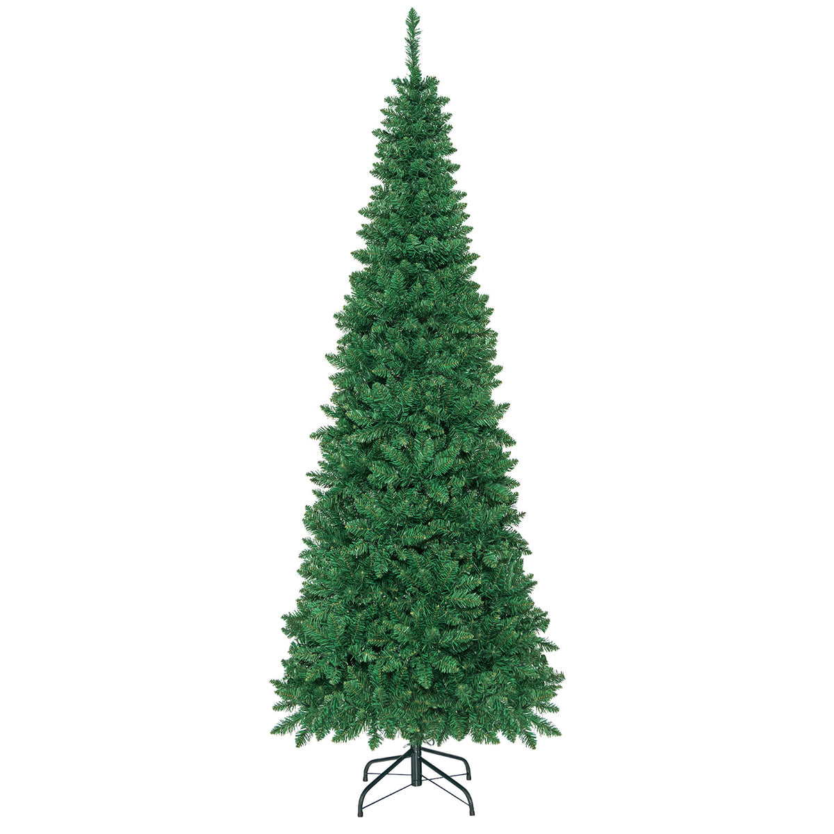 6.5' / 7.5' Pre-Lit Hinged Artificial Pencil Christmas Tree-7.5 ft-Christmas Trees-DECOROLALA