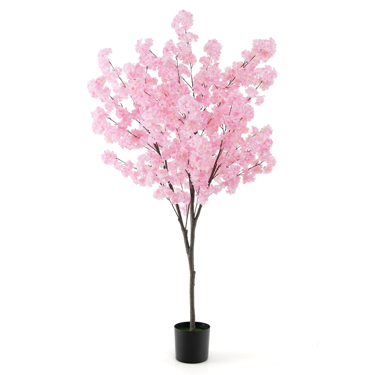 6.5 FT Tall Artificial Cherry Blossom Tree with 900 Pink Flowers-Artificial Plants-DECOROLALA