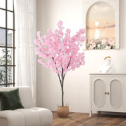 6.5 FT Tall Artificial Cherry Blossom Tree with 900 Pink Flowers-Artificial Plants-DECOROLALA