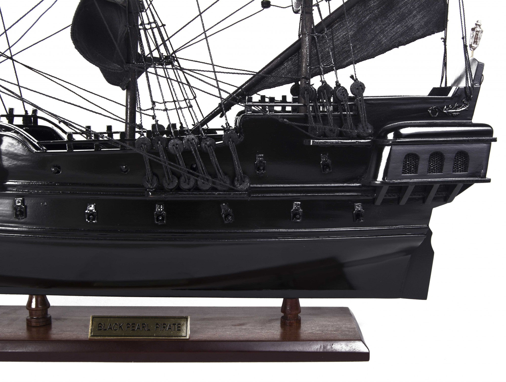 6.5" X 20" X 19"Black Pearl Pirate Ship-Sculptures-DECOROLALA
