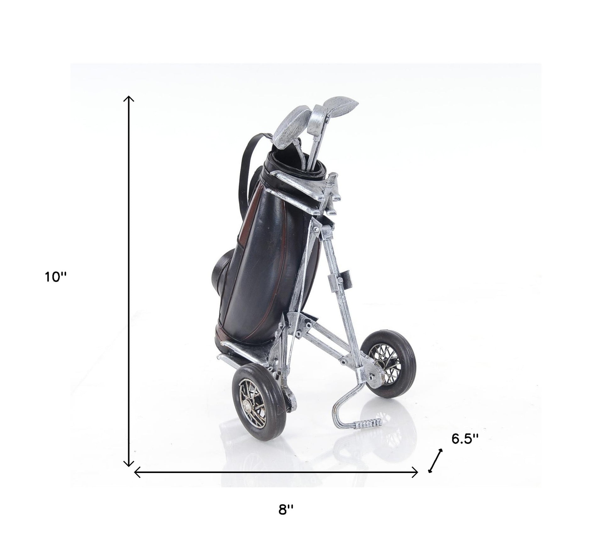 6.5" X 8" X 10" Black Golf Bag-Sculptures-DECOROLALA