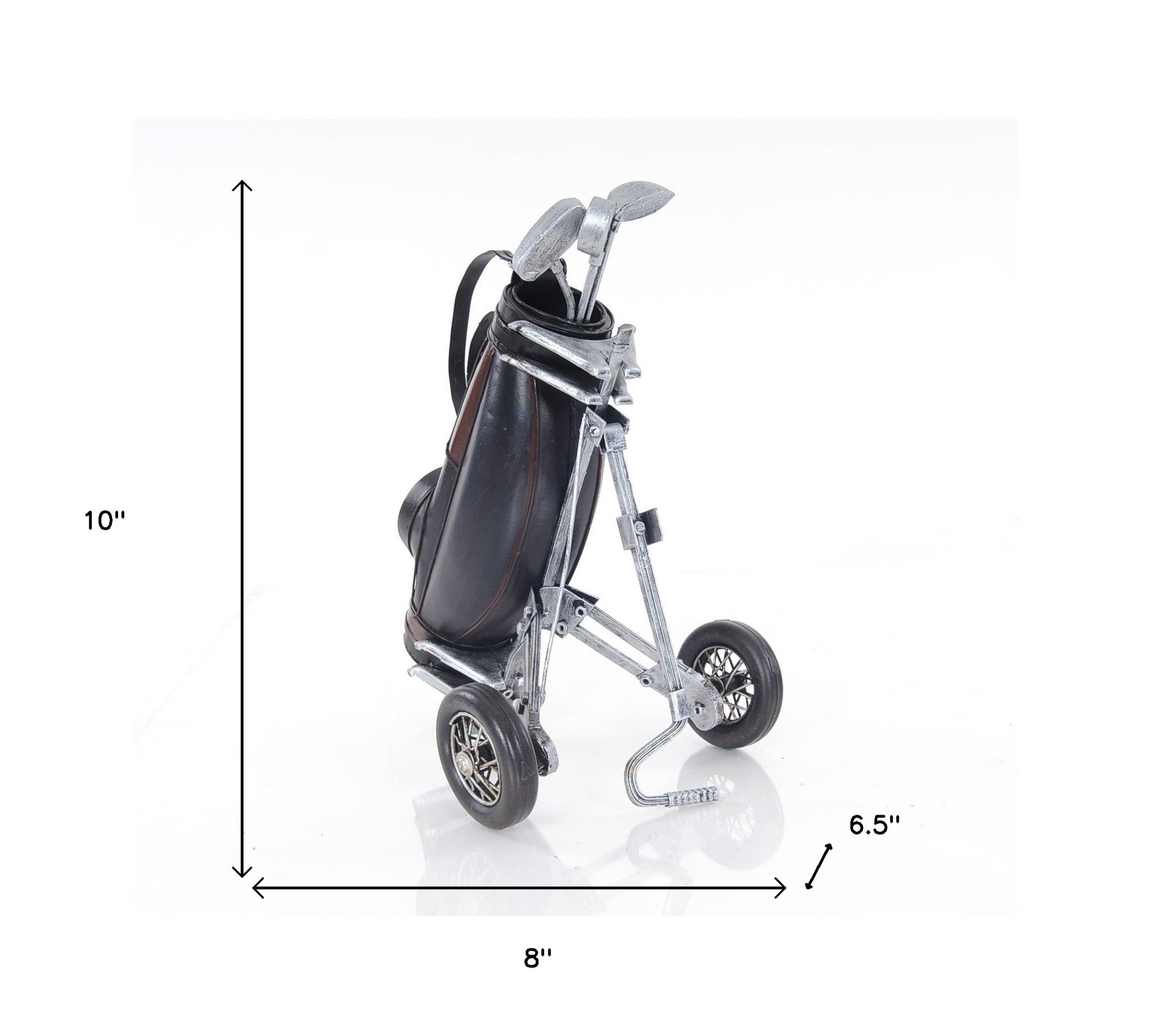 6.5" X 8" X 10" Black Golf Bag-Sculptures-DECOROLALA