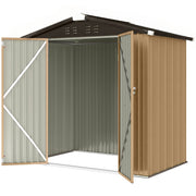 6.5' x 4' Metal Outdoor Storage Shed - Yellow Garden Shed-Patio & Garden > Lawn & Garden > Sheds-DECOROLALA