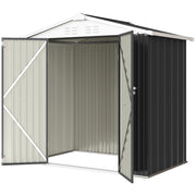 6.5' x 4' Outdoor Metal Storage Shed - Dark Grey-Patio & Garden > Lawn & Garden > Sheds-DECOROLALA