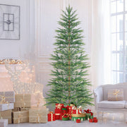 6.5/7.5 Feet Artificial Cypress Christmas Tree Pre-lit Hinged-7.5 ft-Christmas Trees-DECOROLALA