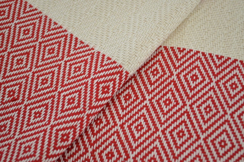 VENICE RED TURKISH TOWEL-Turkish Towel-DECOROLALA