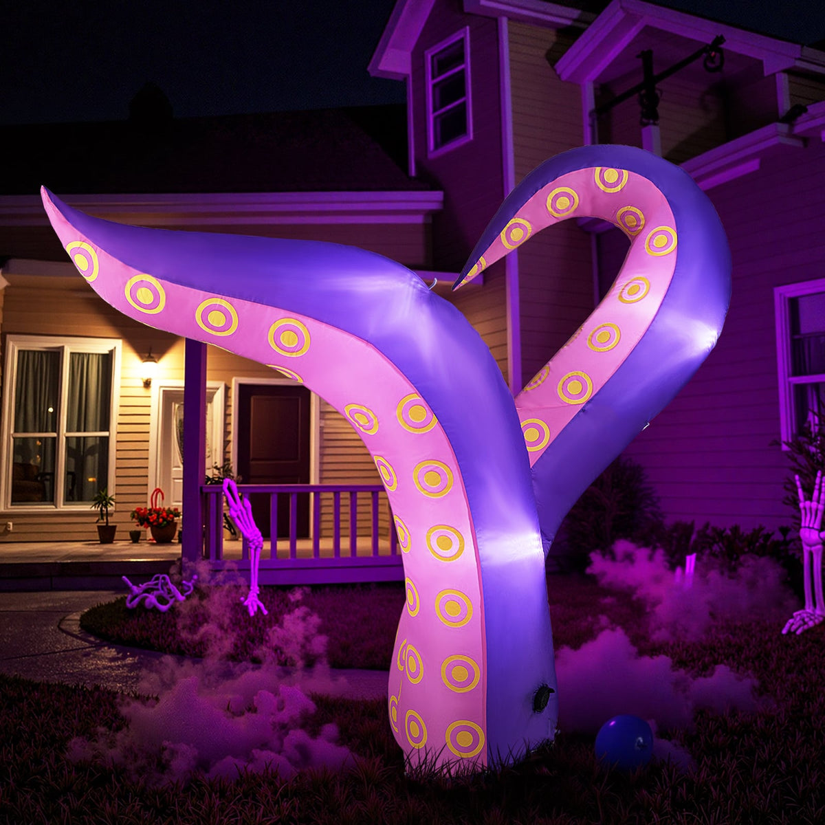 6.5ft Inflatable Tentacles Halloween Decoration with LED Lights-Halloween Decorations-DECOROLALA