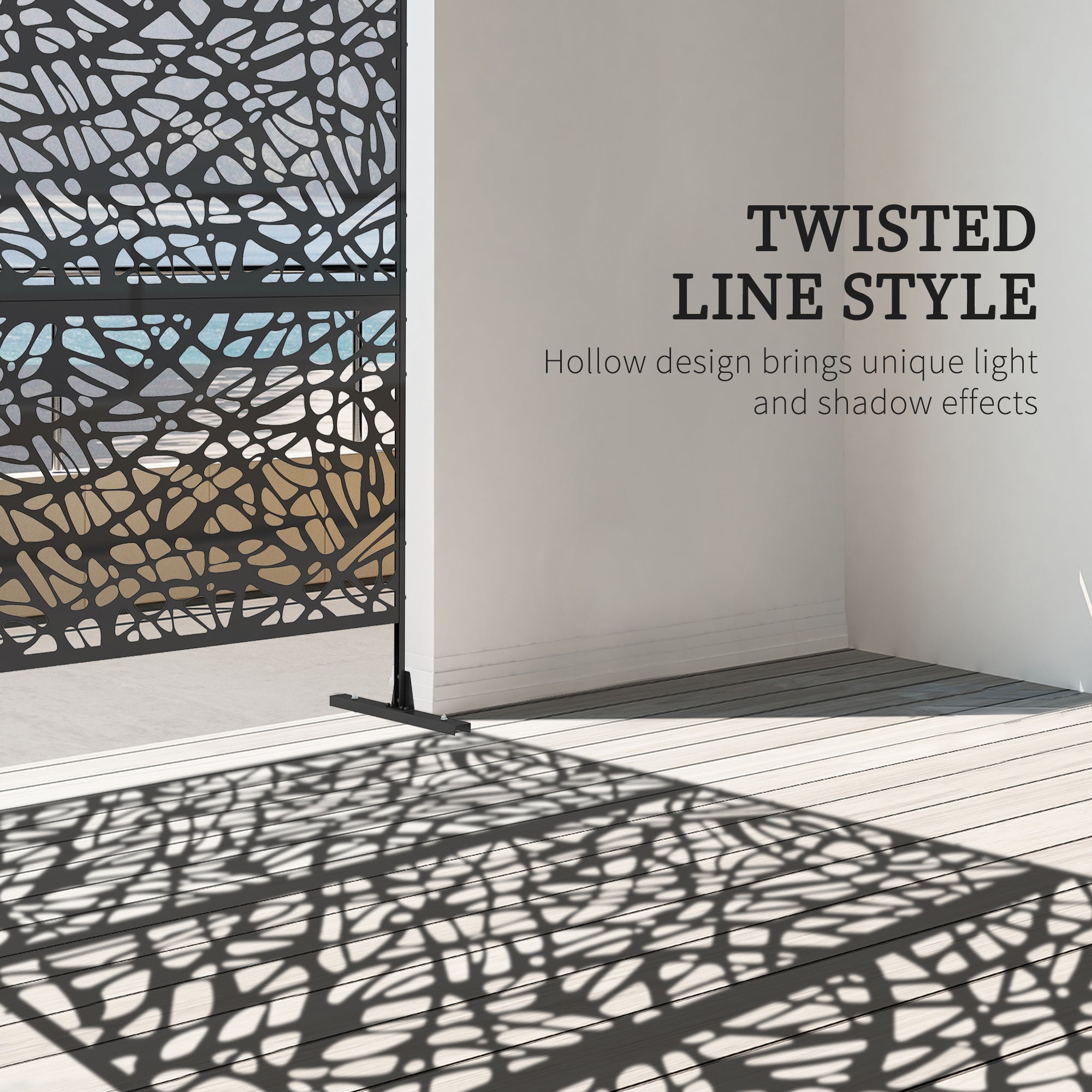 6.5ft Metal Privacy Screen - Twisted Line Outdoor Divider-DECOROLALA