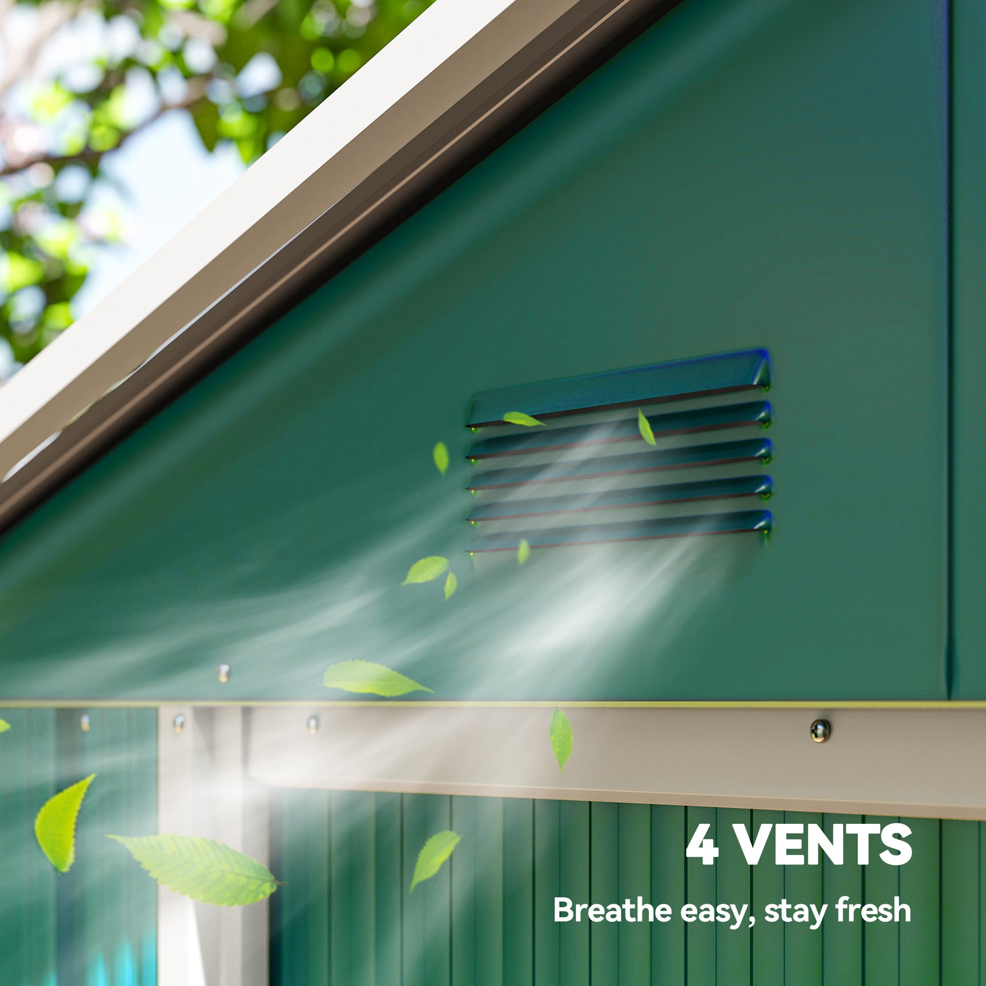 6.5x3.5ft Metal Garden Storage Shed - Green Steel 屋-Patio & Garden > Lawn & Garden > Sheds-DECOROLALA