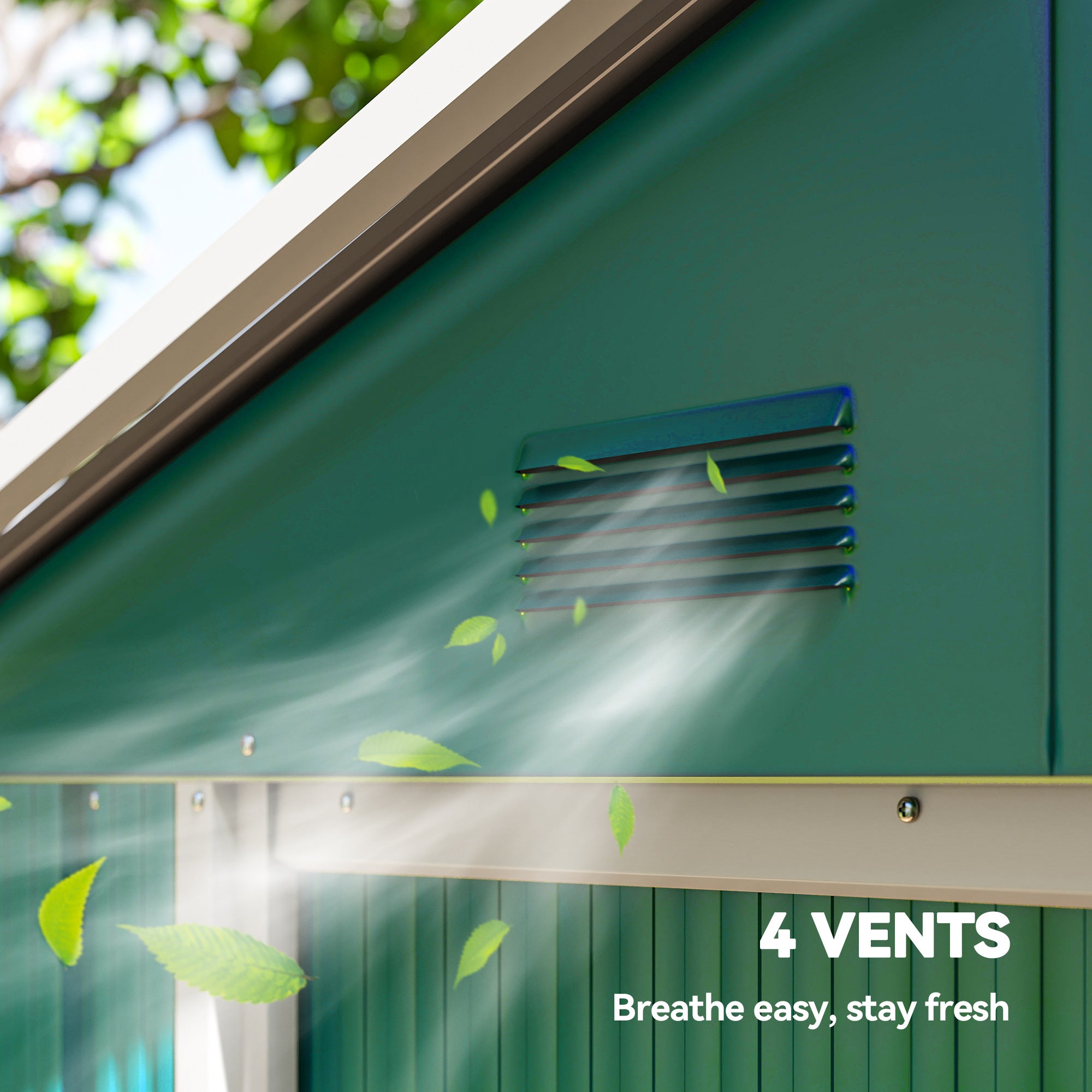 6.5x3.5ft Metal Garden Storage Shed - Green Steel 屋-Patio & Garden > Lawn & Garden > Sheds-DECOROLALA