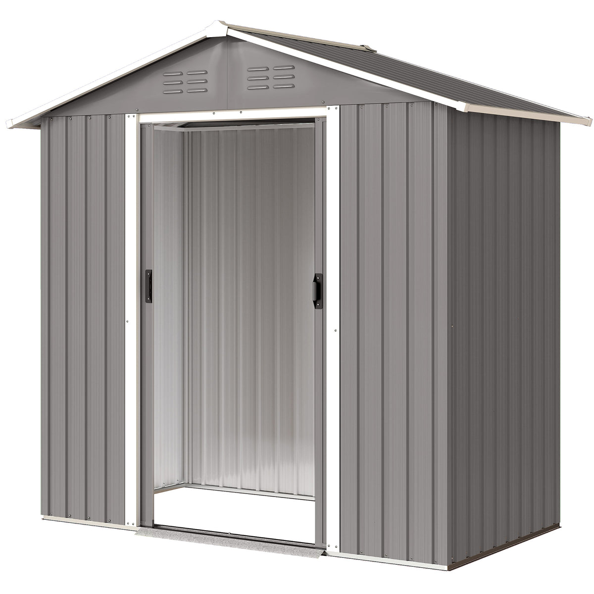 6.5x3.5ft Metal Garden Storage Shed - Light Grey-Patio & Garden > Lawn & Garden > Sheds-DECOROLALA