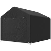 6.6' x 7.8' Portable Bike Storage Shed - Black Steel PE-Patio & Garden > Lawn & Garden > Sheds > Portable Shed-DECOROLALA