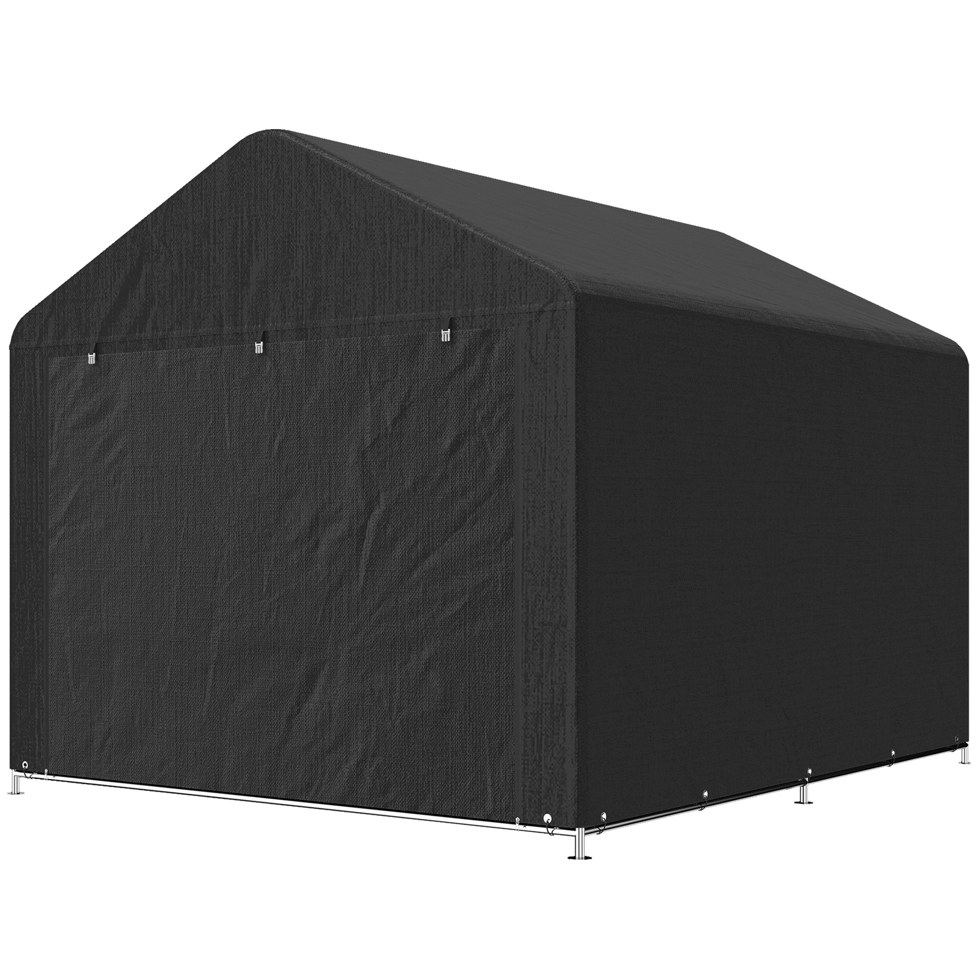 6.6' x 7.8' Portable Bike Storage Shed - Black Steel PE-Patio & Garden > Lawn & Garden > Sheds > Portable Shed-DECOROLALA