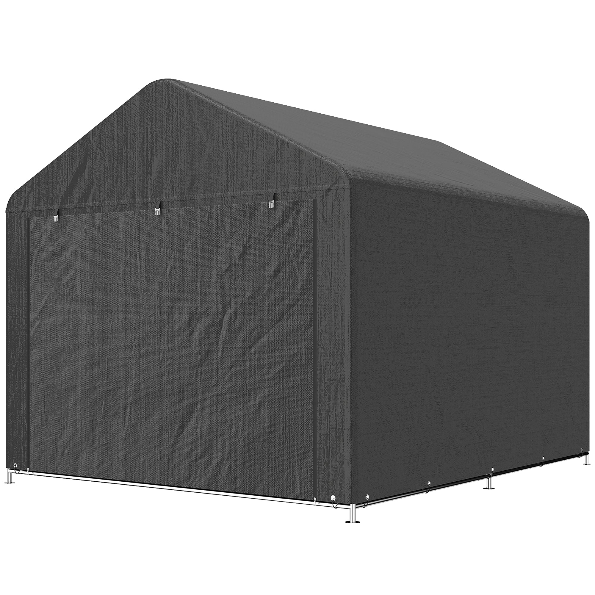 6.6' x 7.8' Portable Bike Storage Shed - Dark Grey PE-Patio & Garden > Lawn & Garden > Sheds > Portable Shed-DECOROLALA