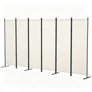 6 Panel Room Divider, 6 Ft Folding Privacy Screen, Portable Freestanding Partition Wall Divider, Beige