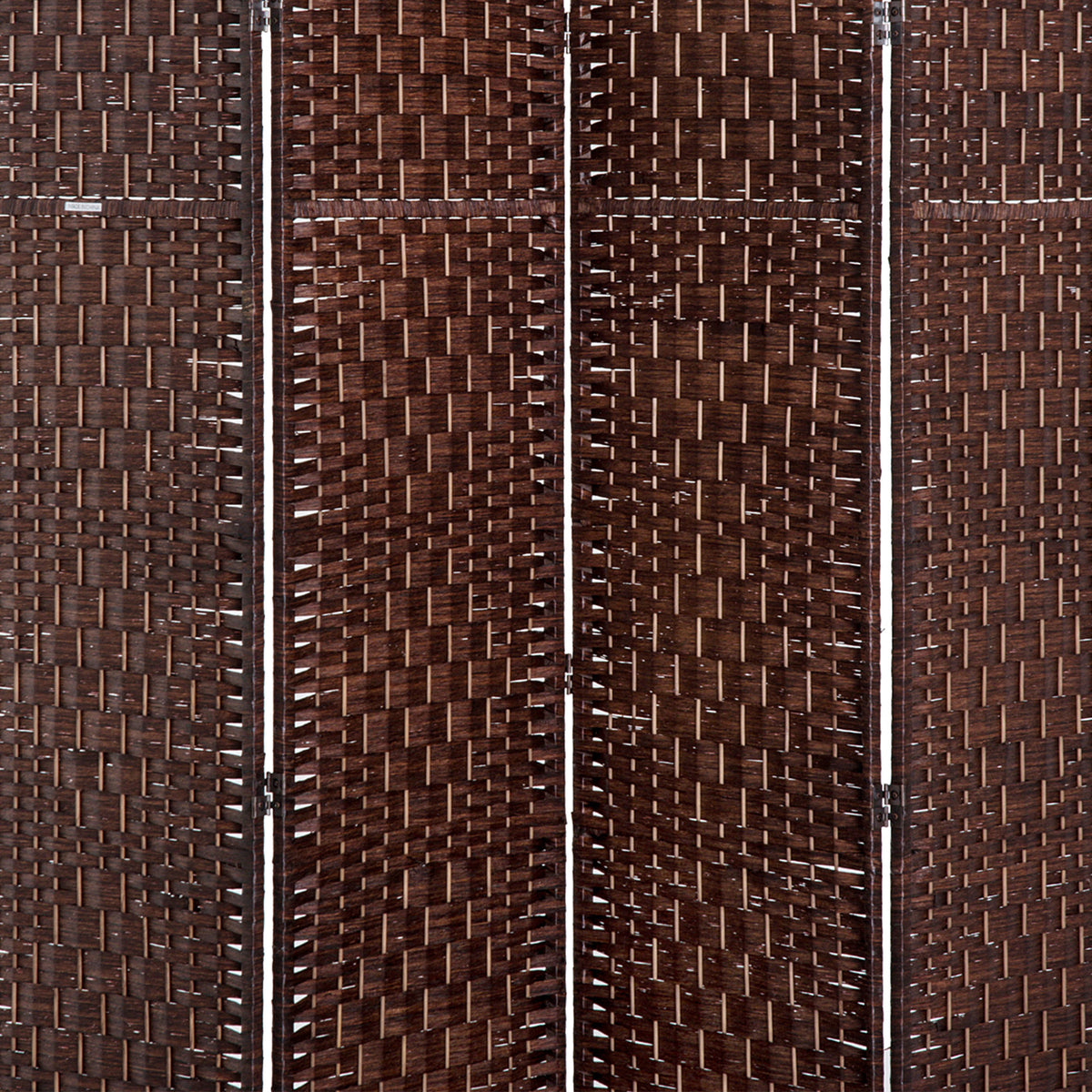 6ft 4-Panel Folding Room Divider - Brown Woven Wicker-Home Furnishings > Living Room Furniture > Room Dividers-DECOROLALA