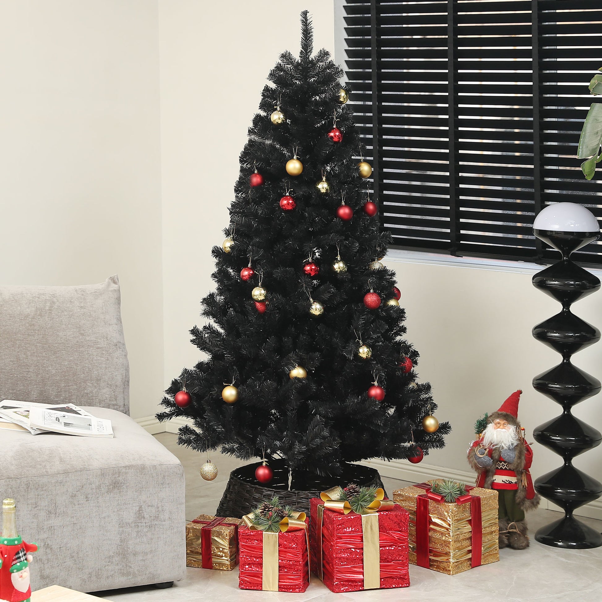 6ft Artificial Christmas Tree - Black 1000 Tips Steel Base-Home Furnishings > Holiday & Seasonal > Christmas Trees > Artificial Christmas Trees-DECOROLALA