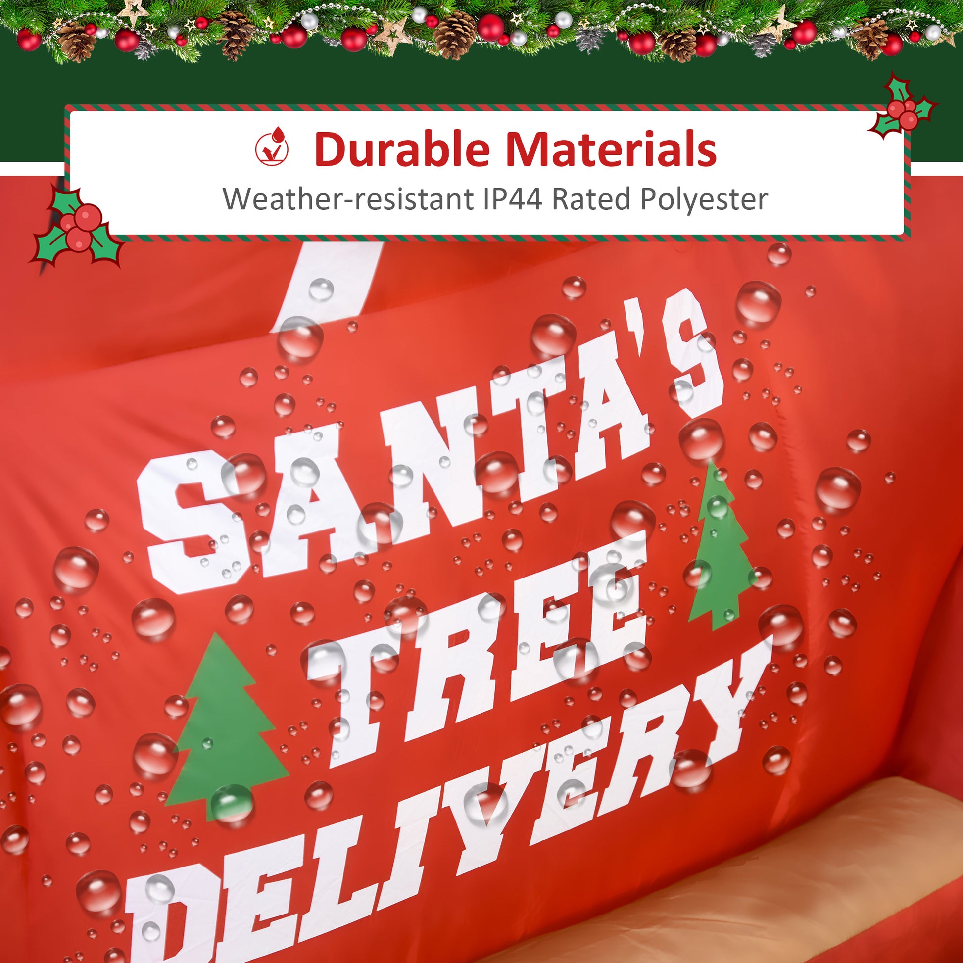 6ft Christmas Inflatable Santa Claus Driving A Truck with LED Lights, Blow-Up Outdoor LED Yard Display for Lawn, Garden, Party-Home Furnishings > Holiday & Seasonal > Christmas Decorations > Christmas Inflatables-DECOROLALA