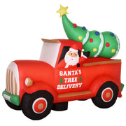 6ft Christmas Inflatable Santa Claus Driving A Truck with LED Lights, Blow-Up Outdoor LED Yard Display for Lawn, Garden, Party-Home Furnishings > Holiday & Seasonal > Christmas Decorations > Christmas Inflatables-DECOROLALA