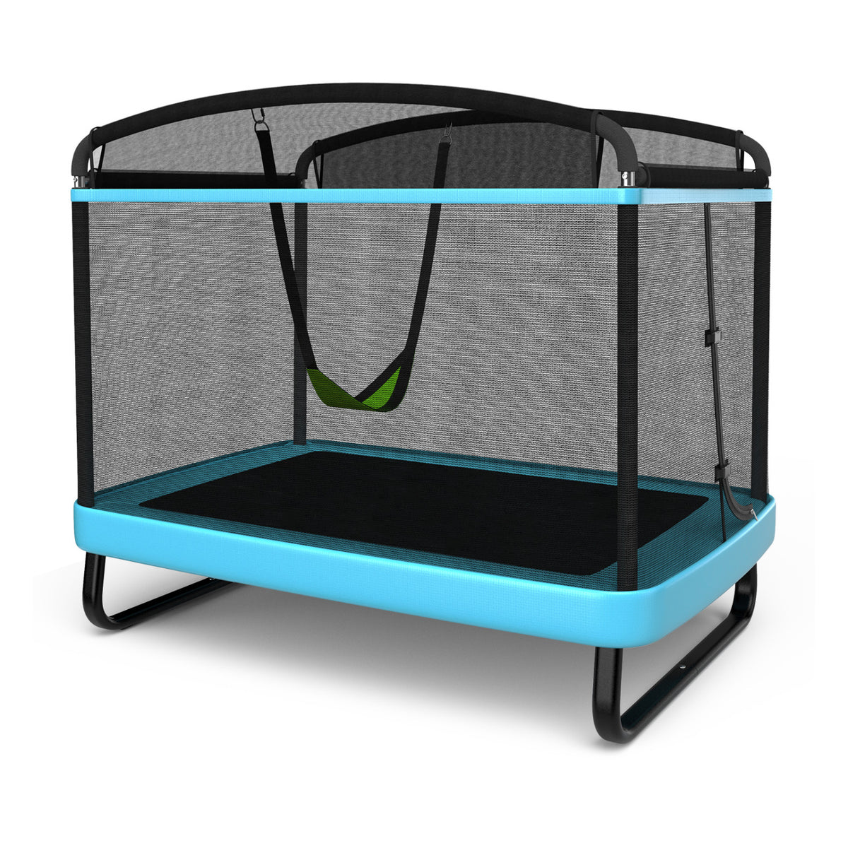 6ft Kids 2-in-1 Trampoline and Swing Set with Safety Enclosure Net-Trampolines-DECOROLALA