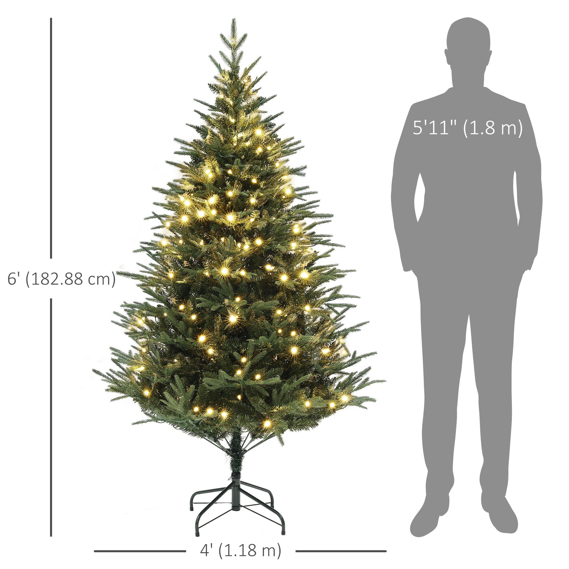 6ft Prelit Artificial Christmas Tree - 1022 Tips Green-Home Furnishings > Holiday & Seasonal > Christmas Trees > Pre Lit Christmas Trees-DECOROLALA