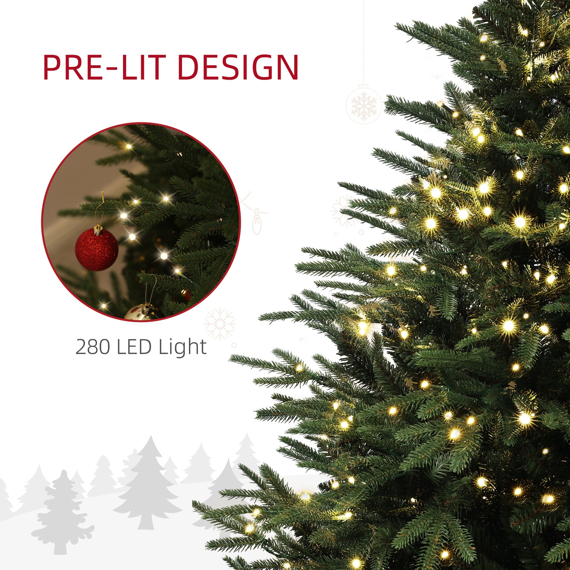 6ft Prelit Artificial Christmas Tree - 1022 Tips Green-Home Furnishings > Holiday & Seasonal > Christmas Trees > Pre Lit Christmas Trees-DECOROLALA