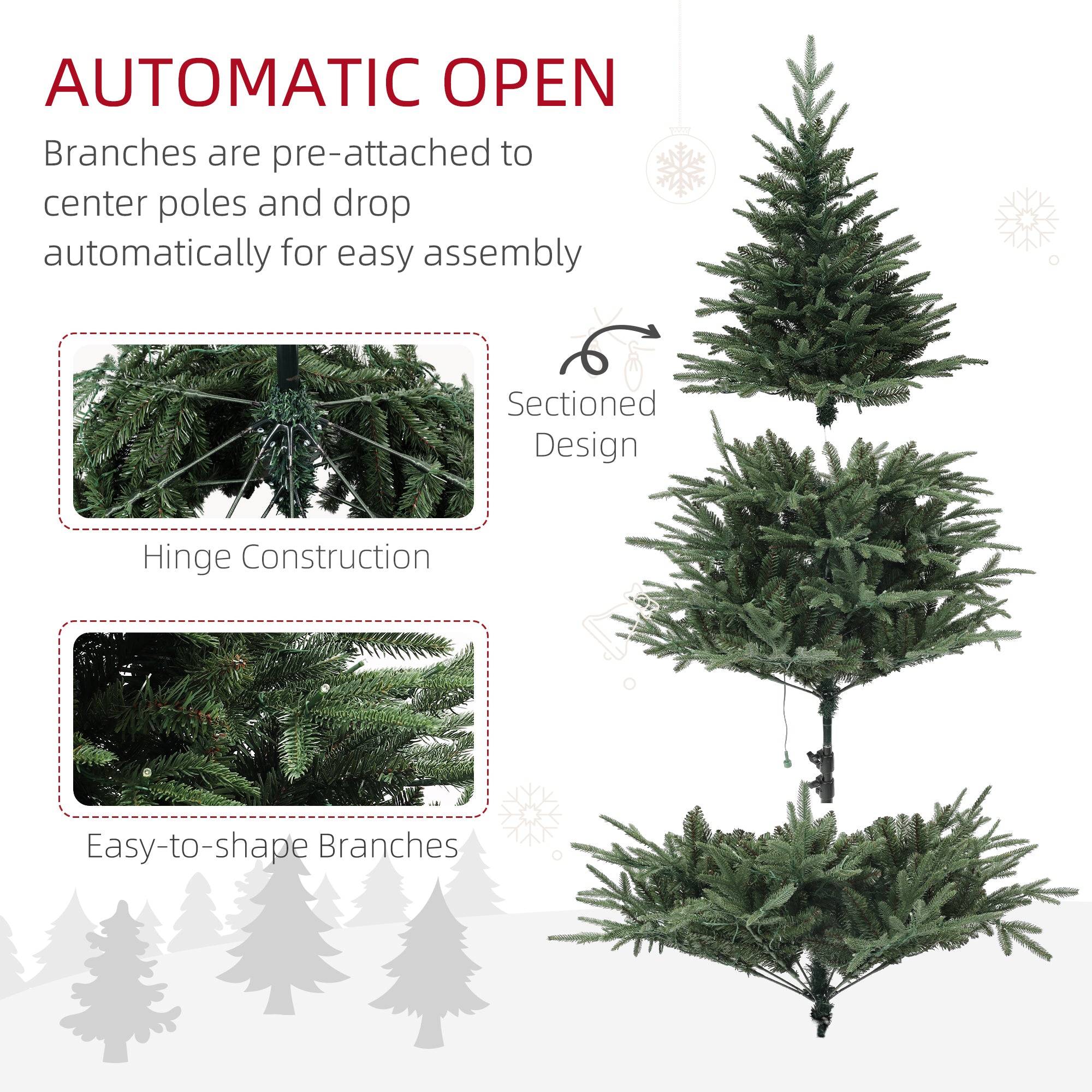 6ft Prelit Artificial Christmas Tree - 1022 Tips Green-Home Furnishings > Holiday & Seasonal > Christmas Trees > Pre Lit Christmas Trees-DECOROLALA