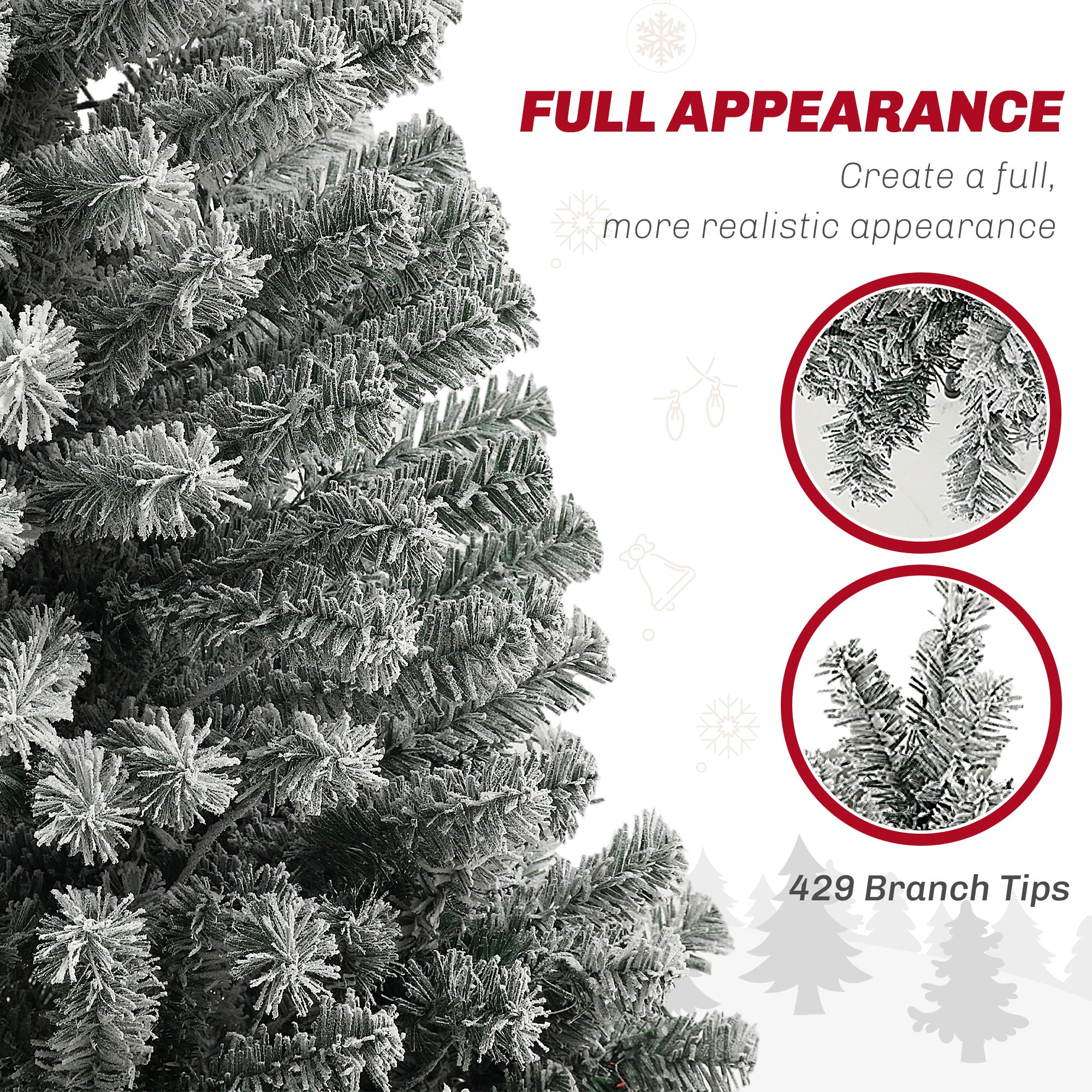 6ft Prelit Flocked Pencil Christmas Tree with Remote-Home Furnishings > Holiday & Seasonal > Christmas Trees > Pre Lit Christmas Trees-DECOROLALA