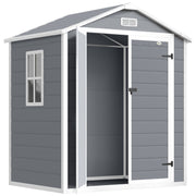 6x4.5FT Plastic Garden Storage Shed - Lockable Grey-Patio & Garden > Lawn & Garden > Sheds-DECOROLALA