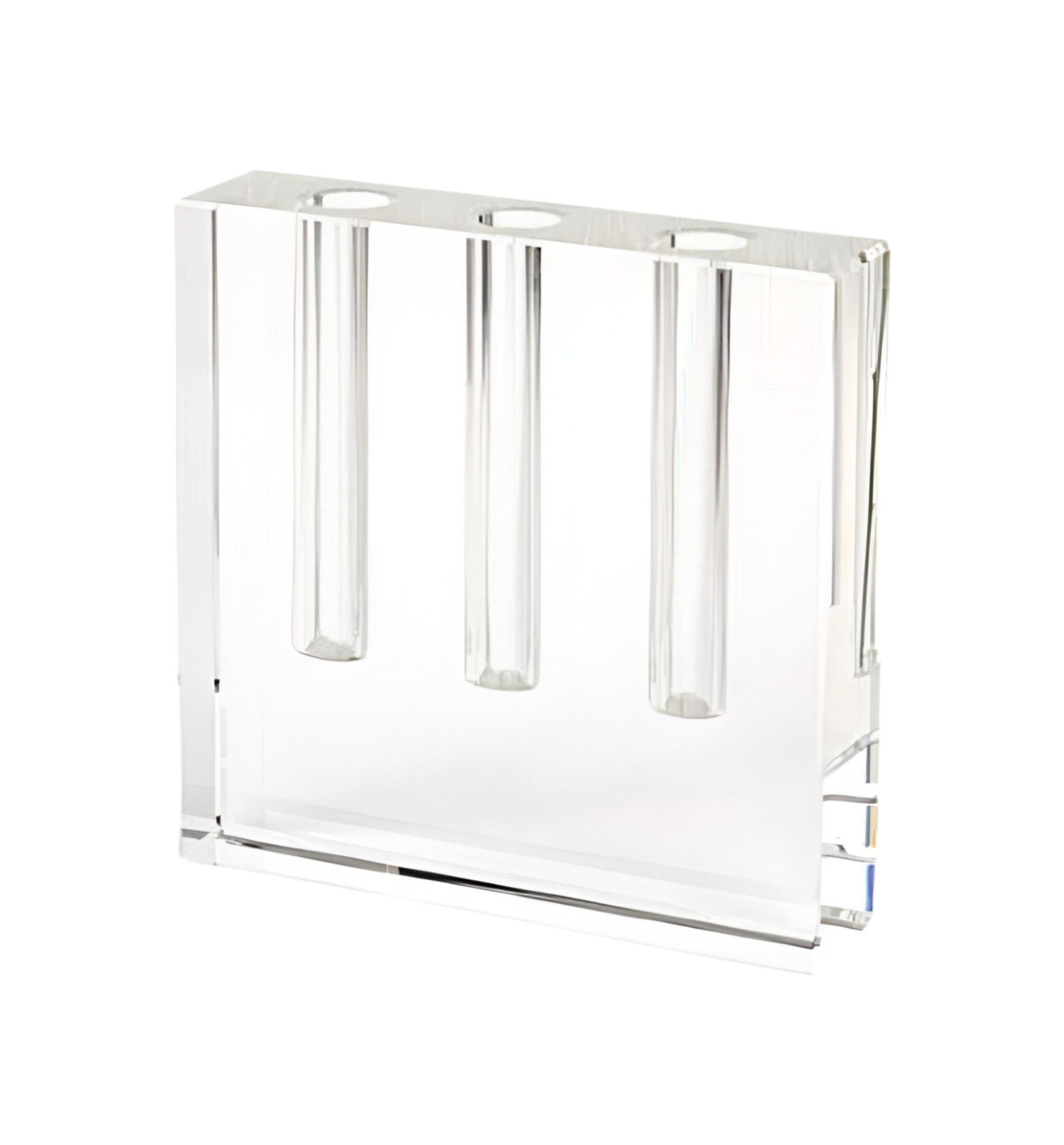 7" Clear Crystal Clear Square Table Vase-Vases-DECOROLALA