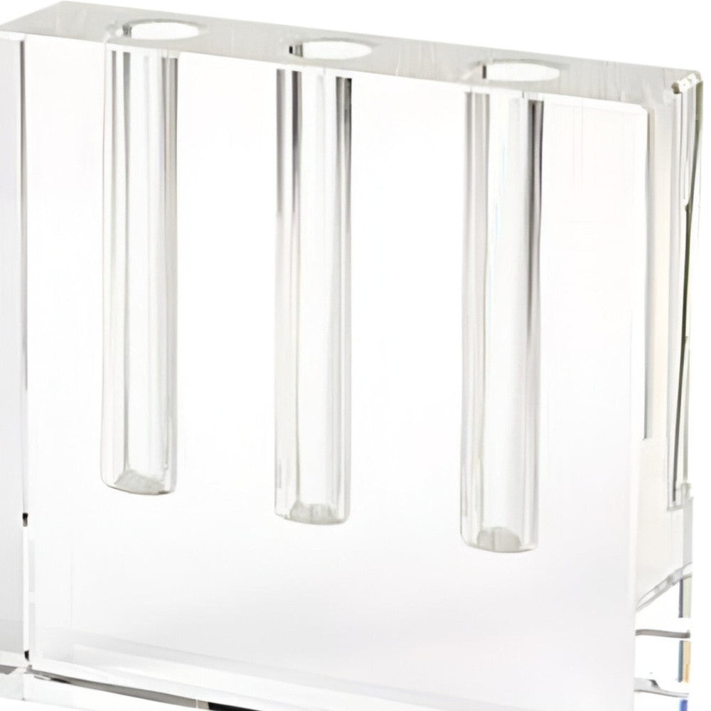 7" Clear Crystal Clear Square Table Vase-Vases-DECOROLALA