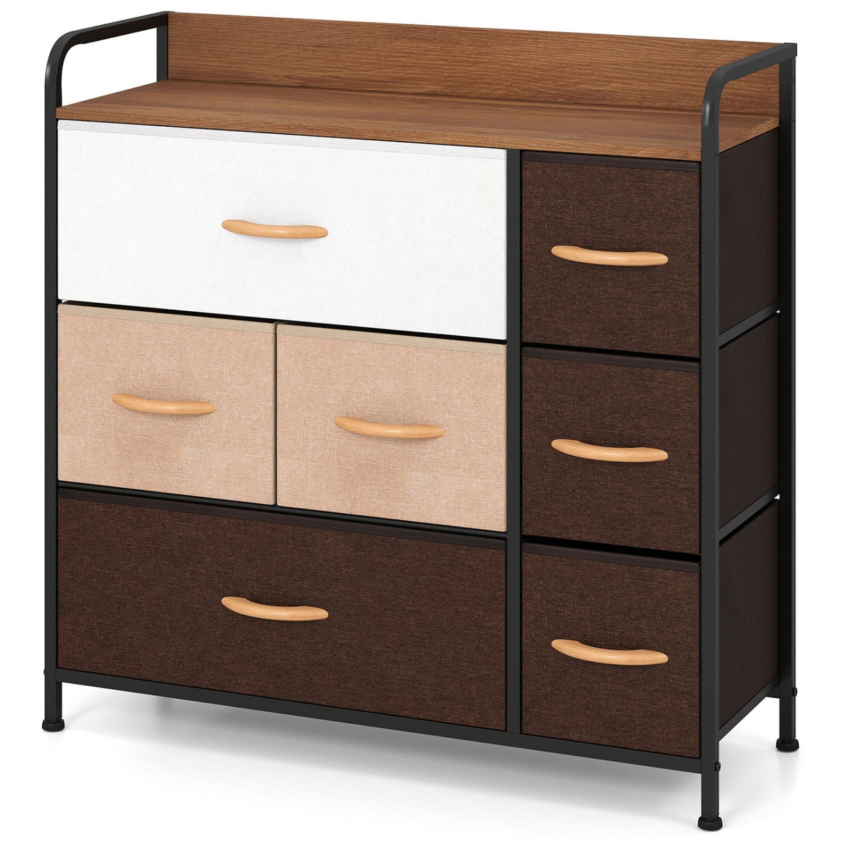 7-Drawer Fabric Dresser - Cream (min order qty 2)-Dressers & Chests-DECOROLALA