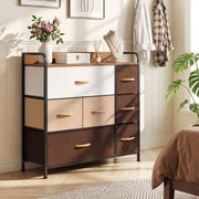 7-Drawer Fabric Dresser - Cream (min order qty 2)-Dressers & Chests-DECOROLALA