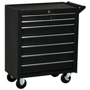 7-Drawer Mobile Tool Chest - Black Steel 27"L-DECOROLALA