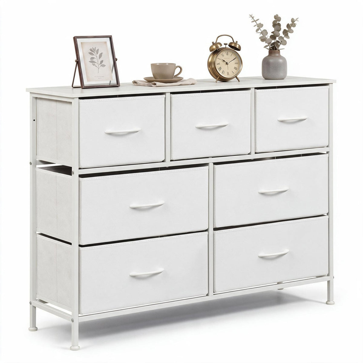 7-Drawer Wide Dresser - White (min order qty 2)-Dressers & Chests-DECOROLALA
