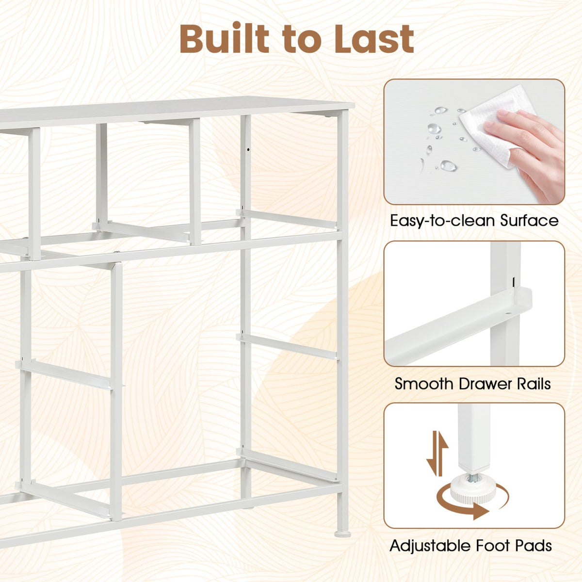 7-Drawer Wide Dresser - White (min order qty 2)-Dressers & Chests-DECOROLALA