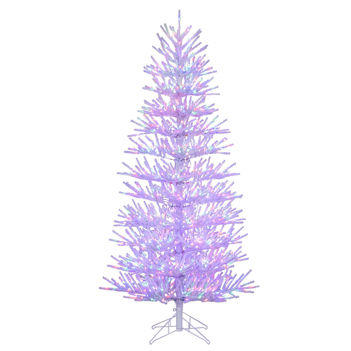 7 FT Artificial Pre-lit Christmas Tree Hinged Xmas Tree with 820 Coral-like Branch Tips-Christmas Trees-DECOROLALA