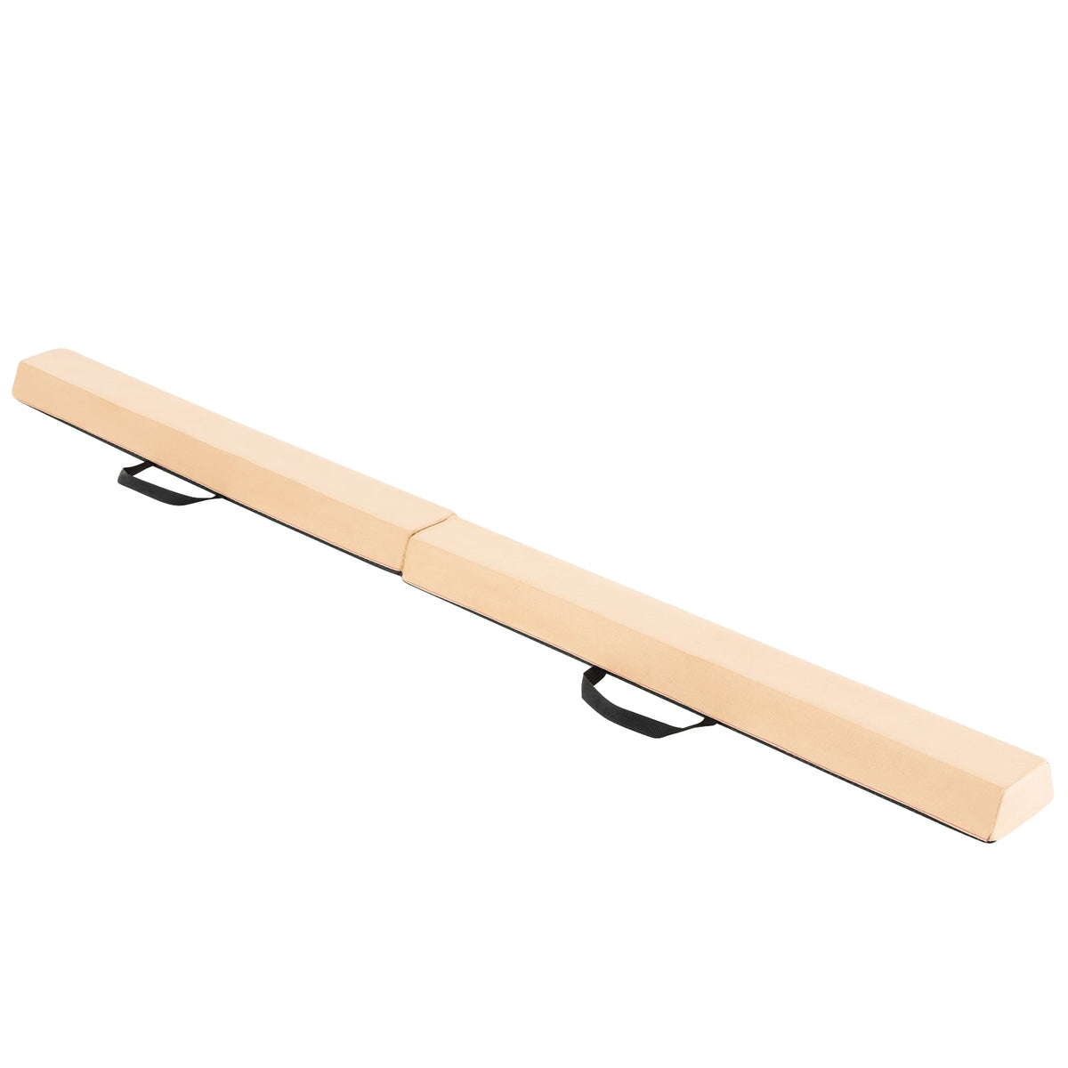 7 FT Folding Balance Beam with Removable Suede Cover and Non-slip Bottom-Khaki-Yoga & Gym Mats-DECOROLALA