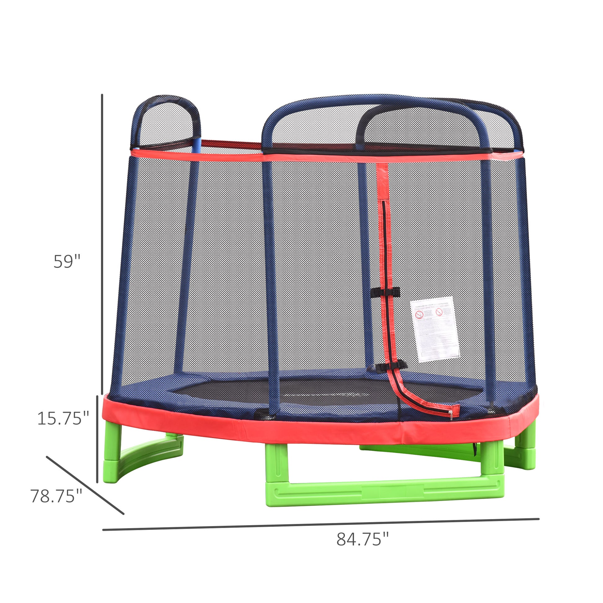 7 FT Kids Trampoline with Safety Net Enclosure - Red-DECOROLALA