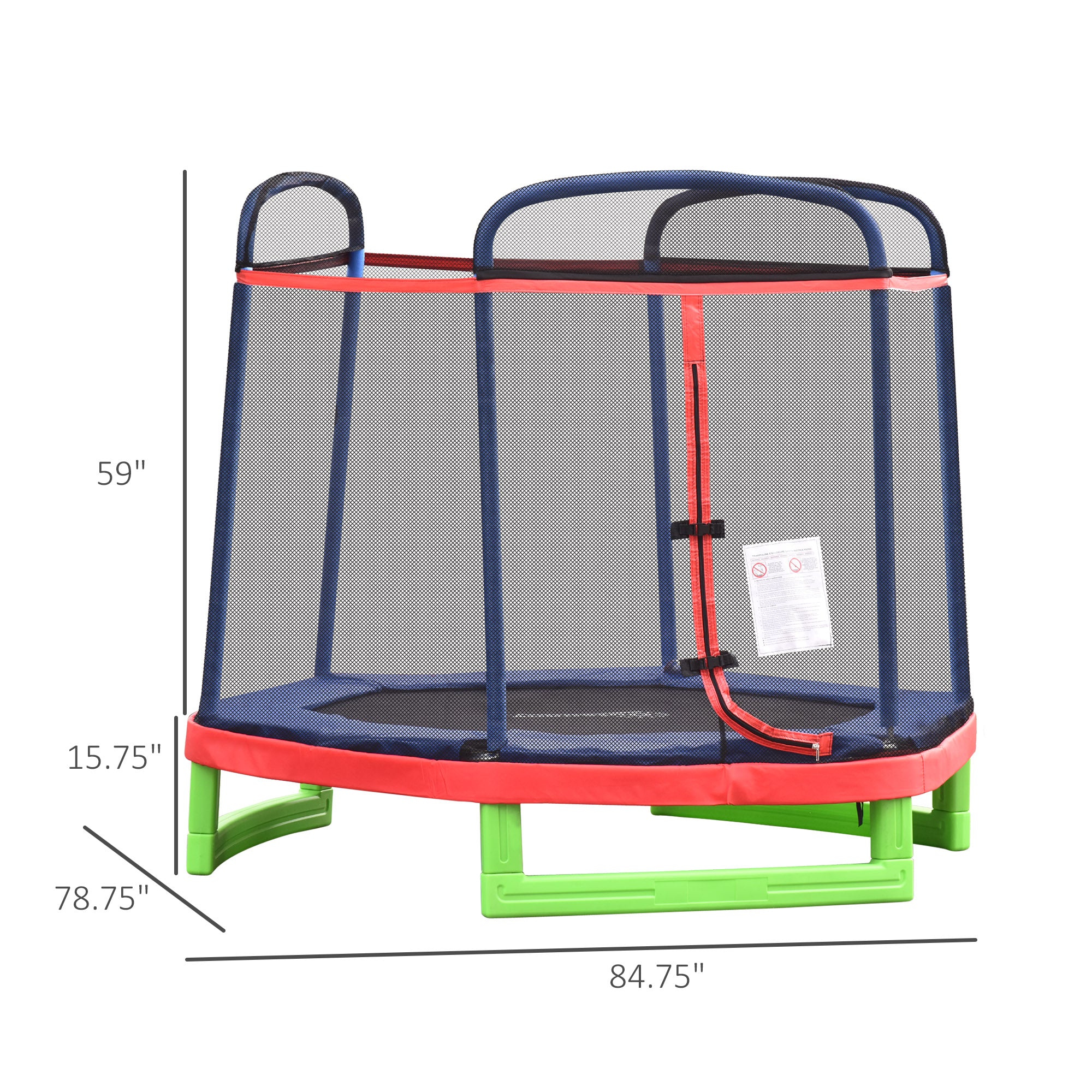 7 FT Kids Trampoline with Safety Net Enclosure - Red-DECOROLALA