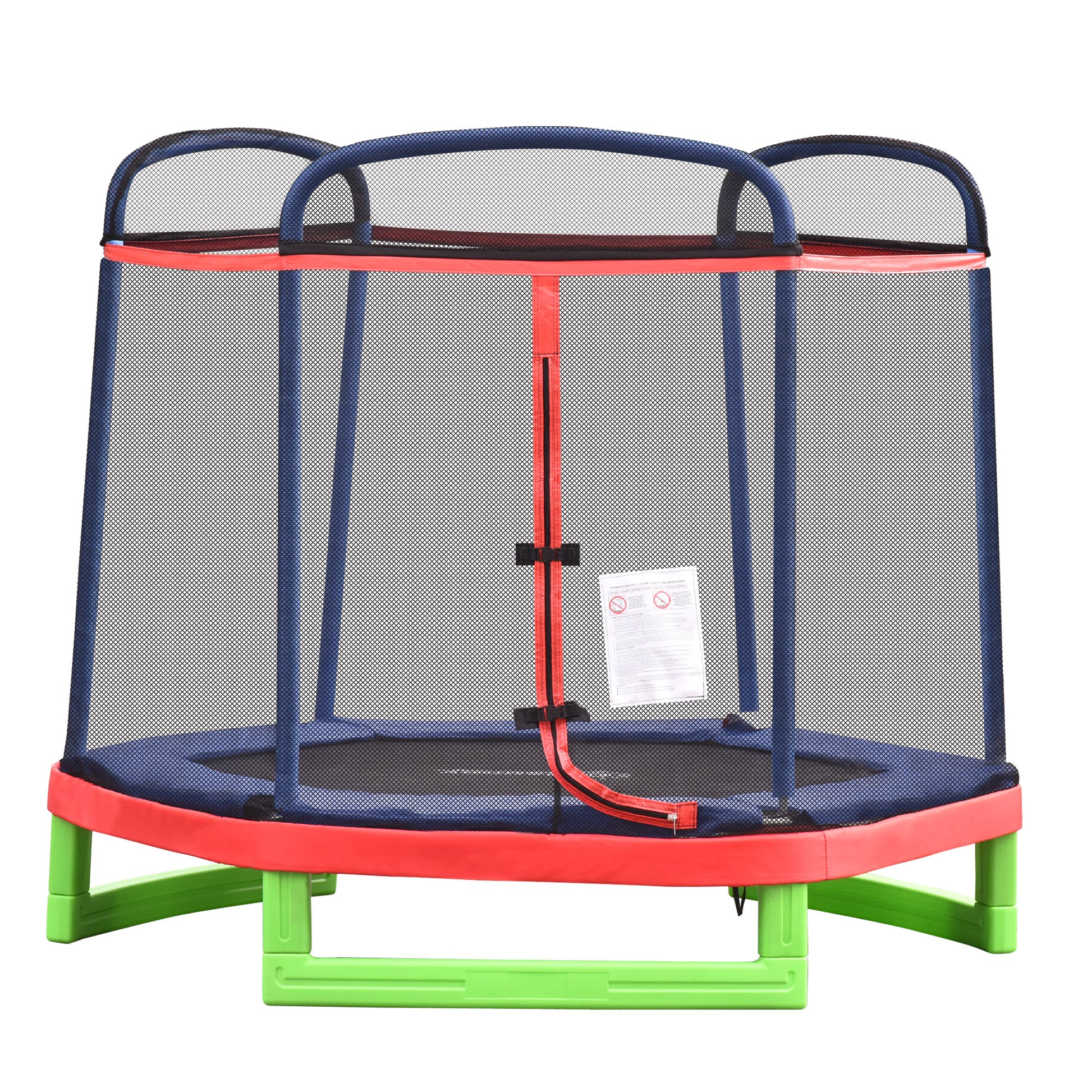 7 FT Kids Trampoline with Safety Net Enclosure - Red-DECOROLALA