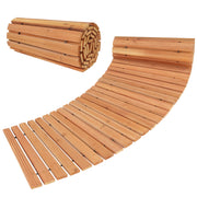 7 FT Wooden Garden Pathway with Anti-slip Surface for Gardens Patios-Natural-Garden Pathways-DECOROLALA