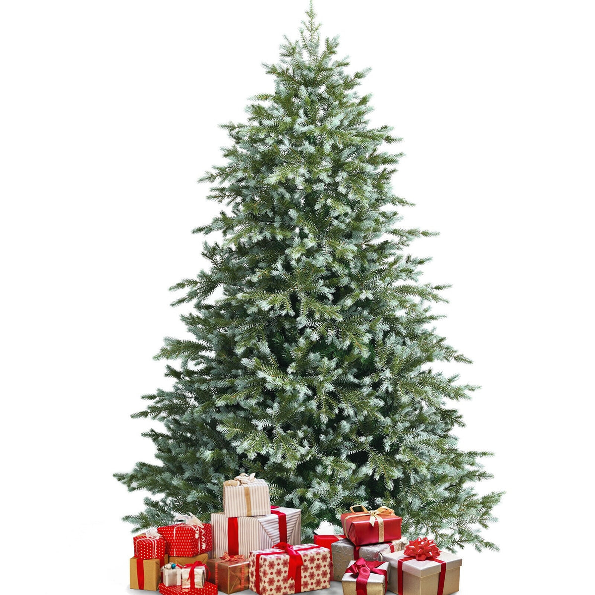 7 Feet Artificial Christmas Tree with 1260 Mixed PE and PVC Tips-Christmas Trees-DECOROLALA