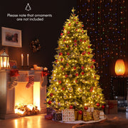 7 Feet Artificial Xmas Tree Hinged with 11 Lighting Modes and Remote Control-7 ft-Christmas Trees-DECOROLALA