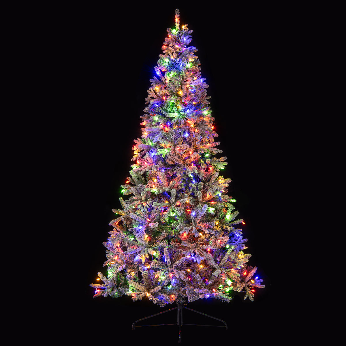 7 Feet Half Artificial Christmas Tree with 852 PE & PVC Branch Tips and 9 Modes-M-Christmas Trees-DECOROLALA