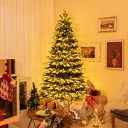 7 Feet Hinged Christmas Tree with 500 LED Lights Remote Control-Christmas Trees-DECOROLALA