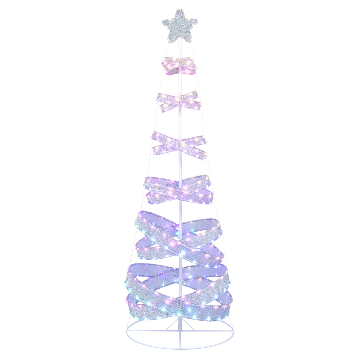 7 Feet Outdoor Spiral Christmas Tree for Party Xmas New Year Decoration-Christmas Trees-DECOROLALA