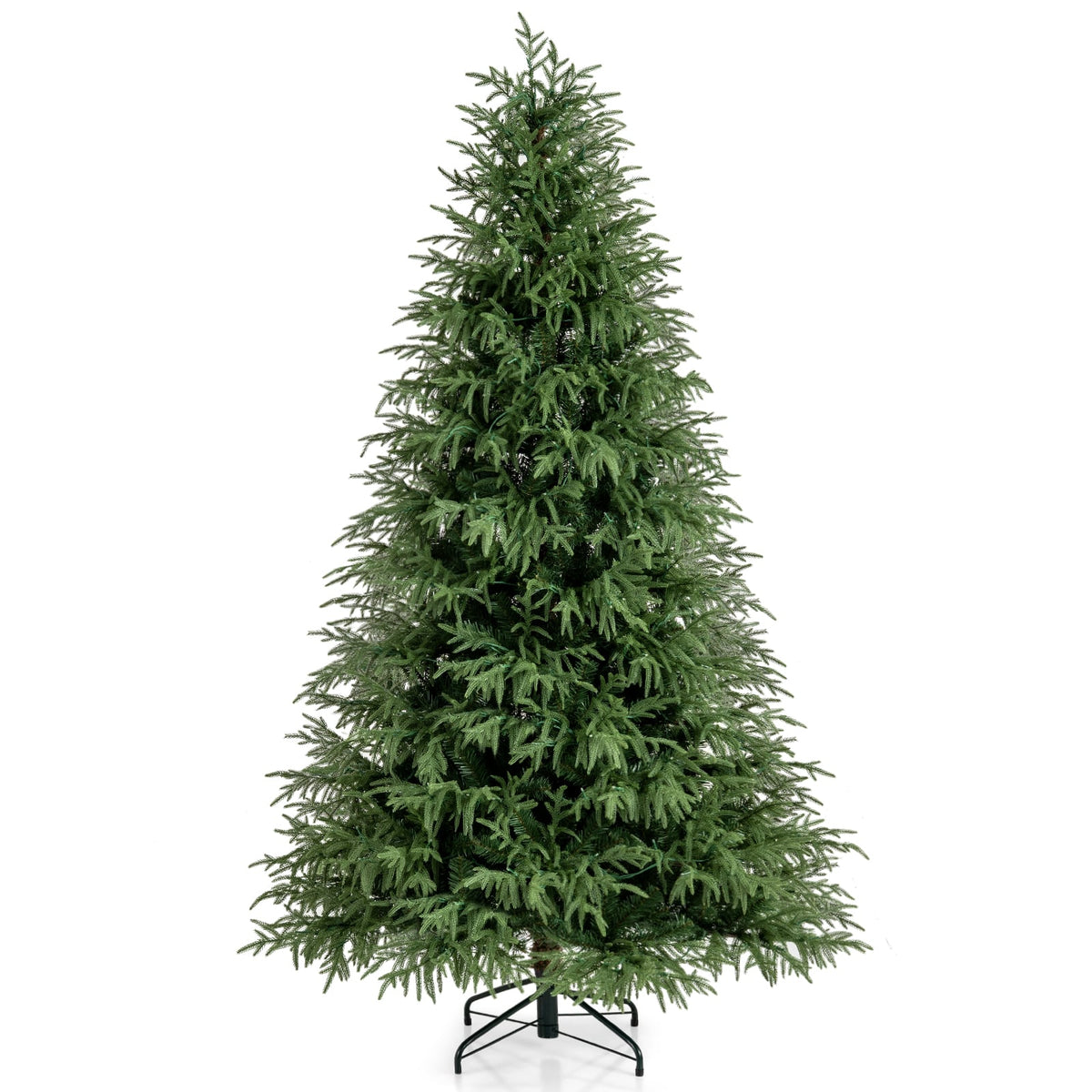7 Feet Pre-Lit Artificial Christmas Tree Hinged Faux Xmas Tree with Soft Branch Tips-Christmas Trees-DECOROLALA